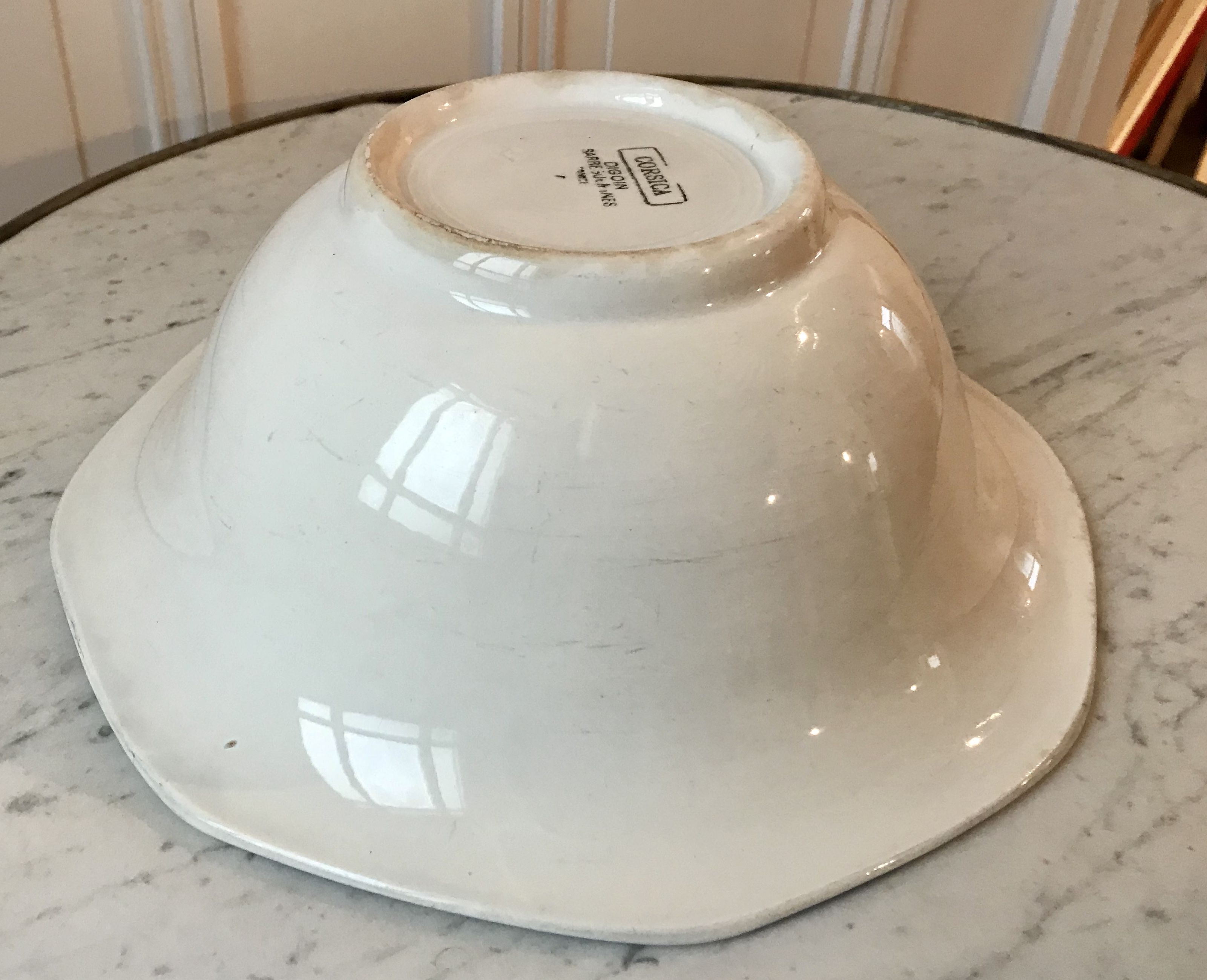 Salad bowl Digoin Sarreguemines Corsica blue 40s-50s