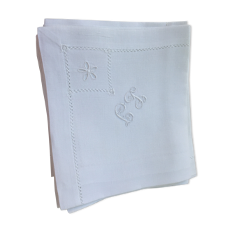 Lot de 12 serviettes monogrammes LF