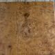 Table basse laiton et loupe d’orme vintage
