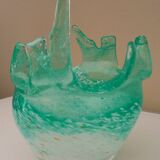 Blown glass empty pocket, thick, free-form, 80s design