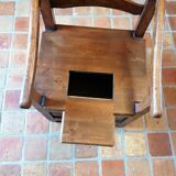 Chaise coffre ancienne en bois massif