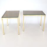 Pair of gilded metal side tables