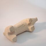 Wild boar animal statue, bisque, vintage, Aldo Londi for Bitossi