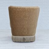 1970s, Danish design, velour chair, original condition, beech wood
