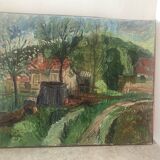 Country house landscape signed from 1963