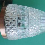 Vintage brass wall sconce with two glass globes