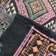 Colorful black margoum rug hand-woven in natural wool