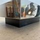Old glass and chrome coffee table Italian design from the 70s vintage