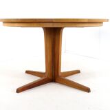 Bernhard Pedersen and Son oak round 2x extendable dining table 'Bogvad'