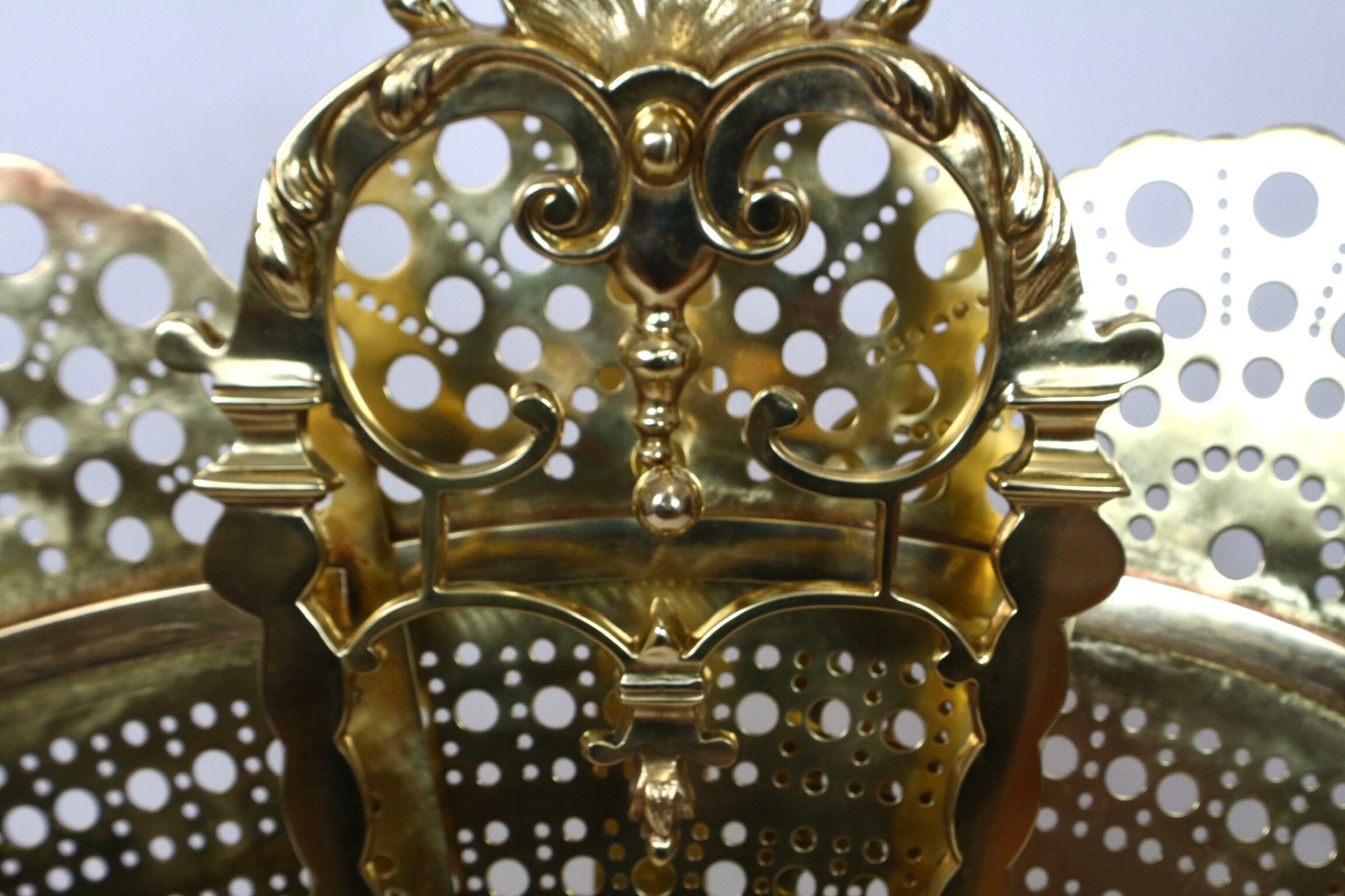 Fireplace peacock tail effect vintage, brass