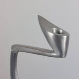 Pair of postmodern aluminium candlesticks by Matthew Hilton