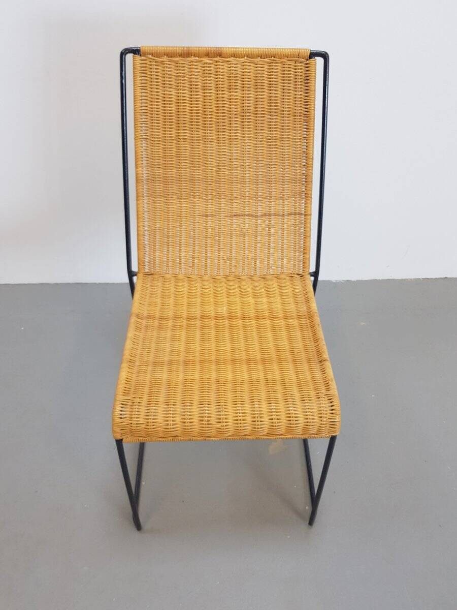 Mid-Century Modern Wicker Wire Chair by Raoul Guys, 1960s
