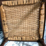 Art Deco corner chair in wood and rattan, 1930