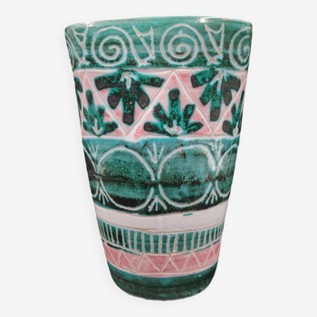 Beautiful Vallauris ceramic vase signed ALYX or Allix DLG Picault, Capron