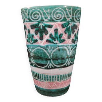 Beautiful Vallauris ceramic vase signed ALYX or Allix DLG Picault, Capron