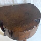 Brutalist solid oak side table – 40s/50s