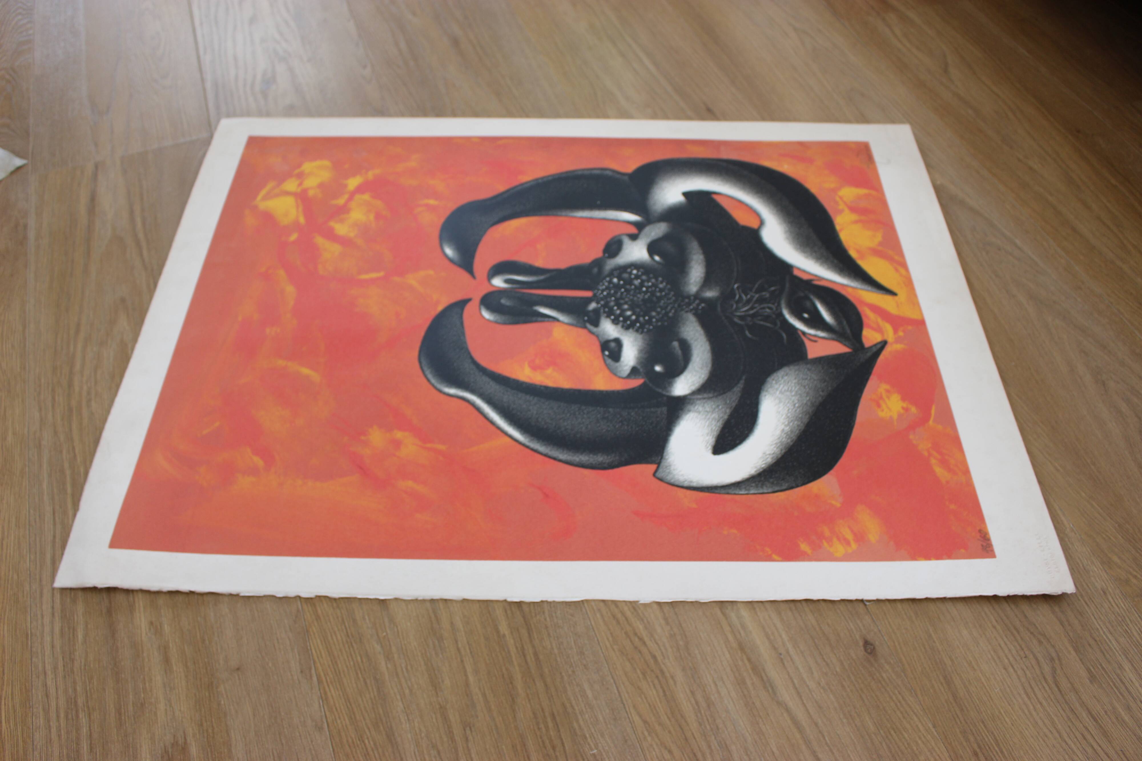 Affiche sérigraphie Mujer de l'artiste ramon alejandro numérotée 48/60