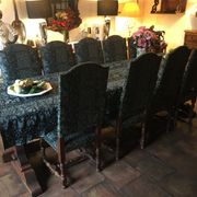 Monastery table - 9 chairs and 2 Louis XIII oak armchairs.
