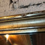 Mirror with golden mercury parquet signed david frame wood and stuck
