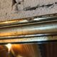 Mirror with golden mercury parquet signed david frame wood and stuck