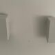 Pair of minimalist white metal wall lights from the mid-century, 1960, Germany.