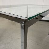Chrome and glass side table