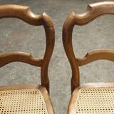 Pair of Louis Philippe walnut/Canage chairs