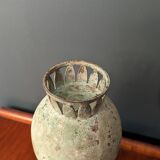 Vase japonais en cuivre vert et or