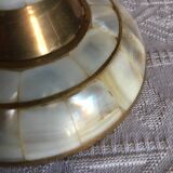 Brass and mother-of-pearl candle holder
