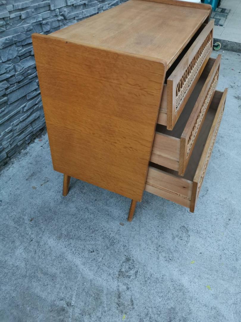 Chest of drawers rattan compass feet