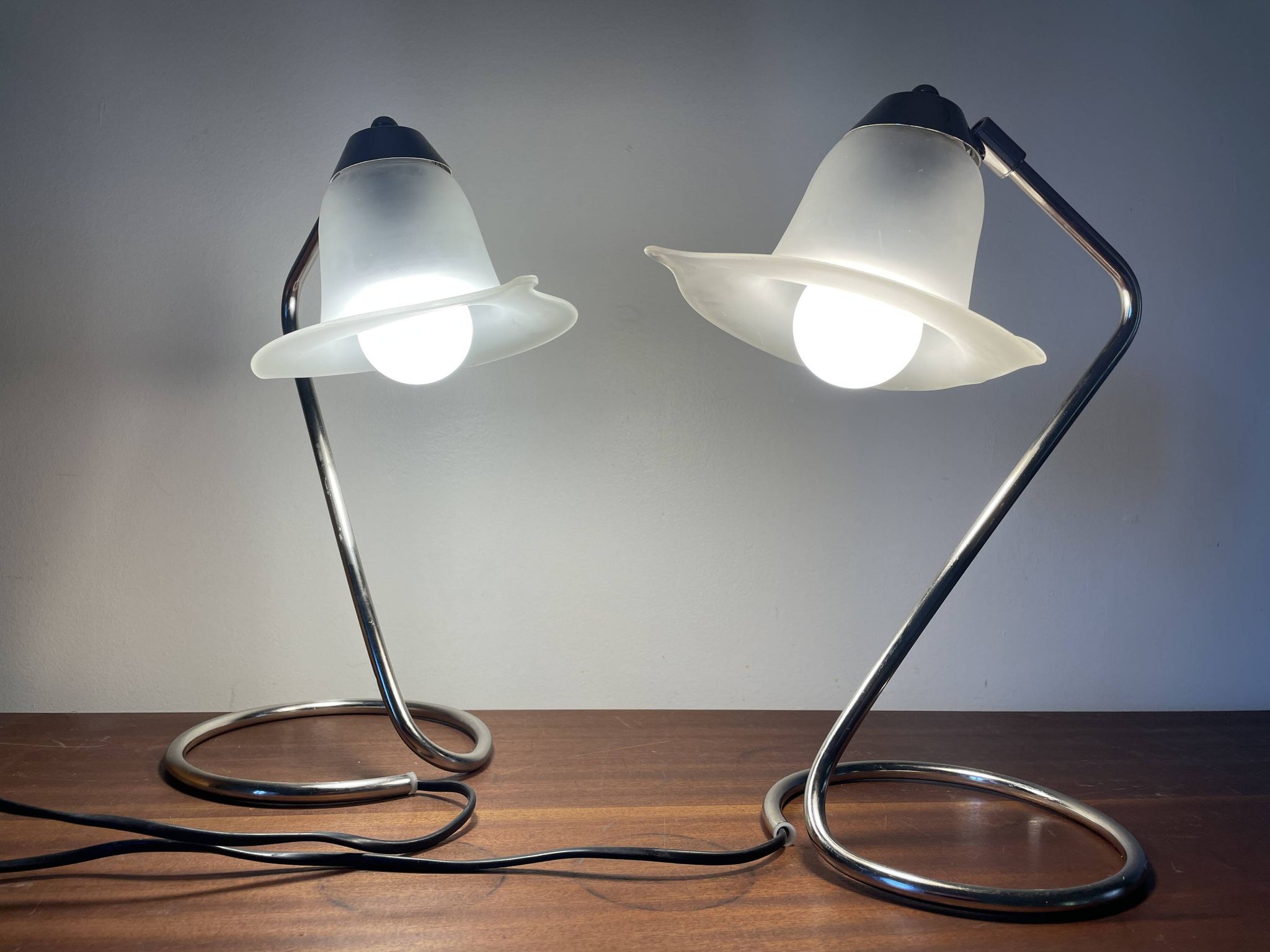 Pair of unusual SCE lamps