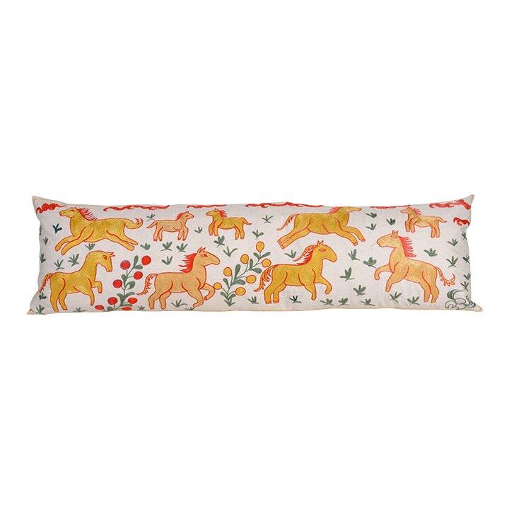 Vintage embroidered cushion cover 46x152 cm