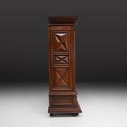 Early 17th Century French Louis XIII Oak Wardrobe with Geometric Carving