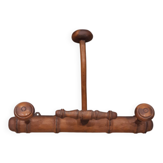 Antique wooden wall coat rack