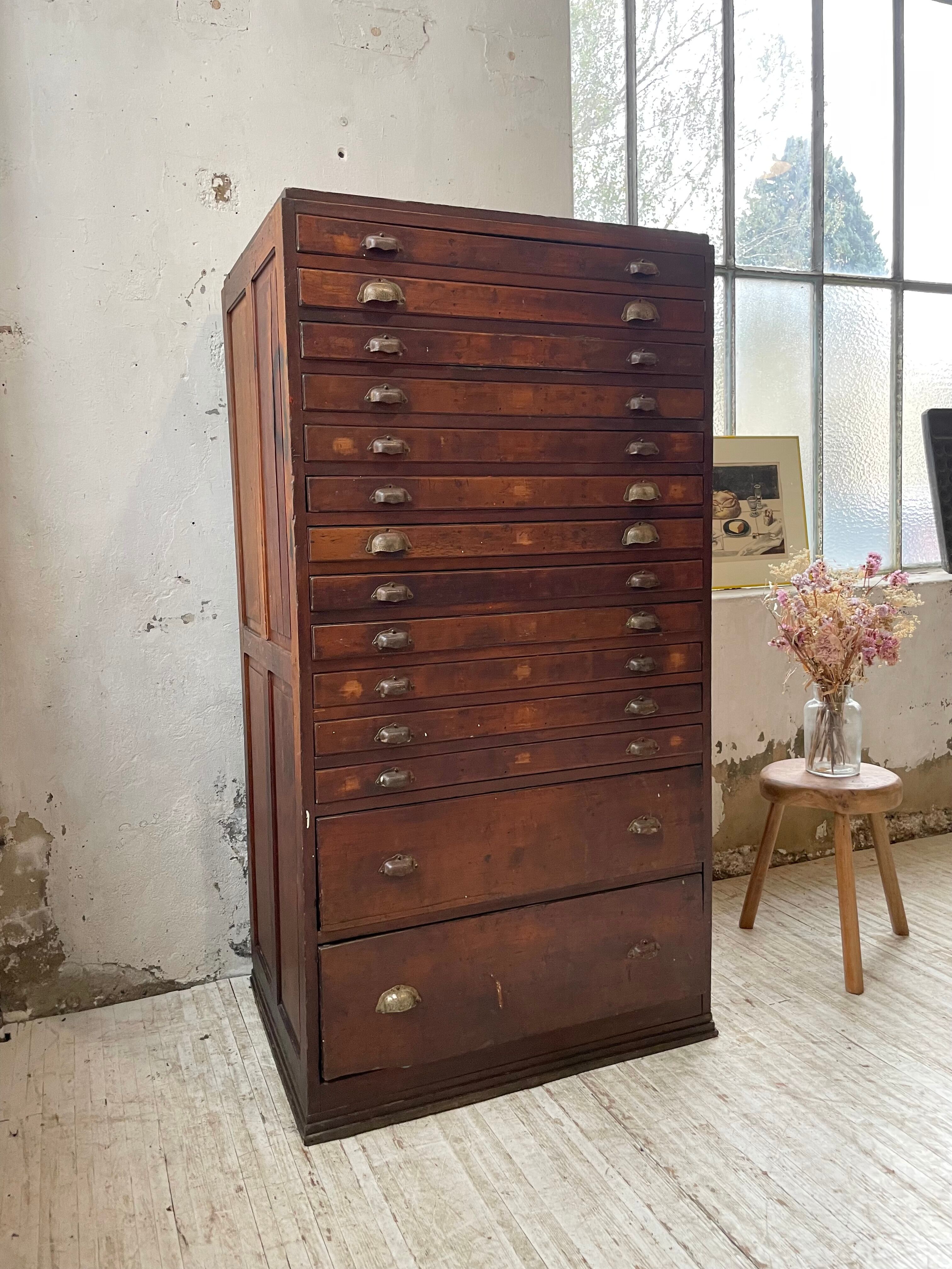Workshop furniture printing with drawers XL oak