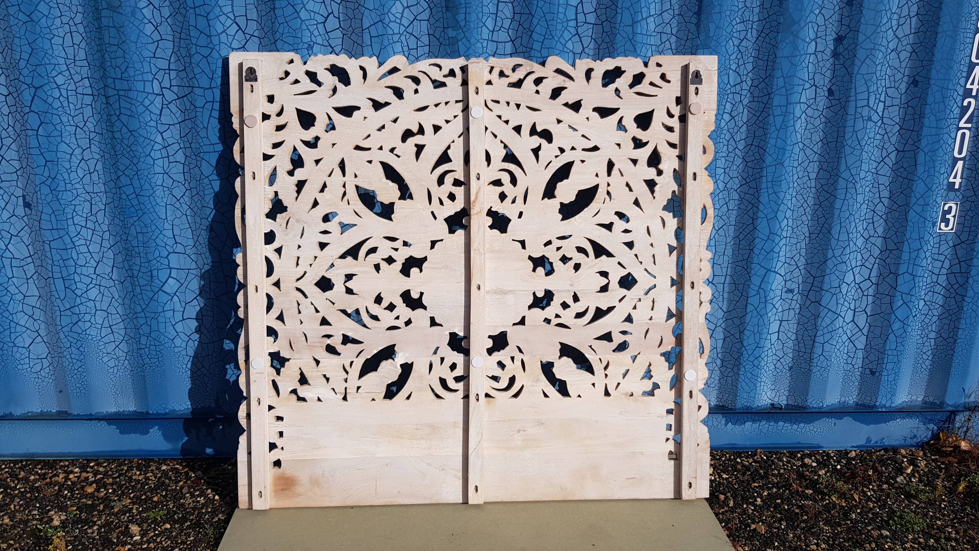 Carved mango headboard