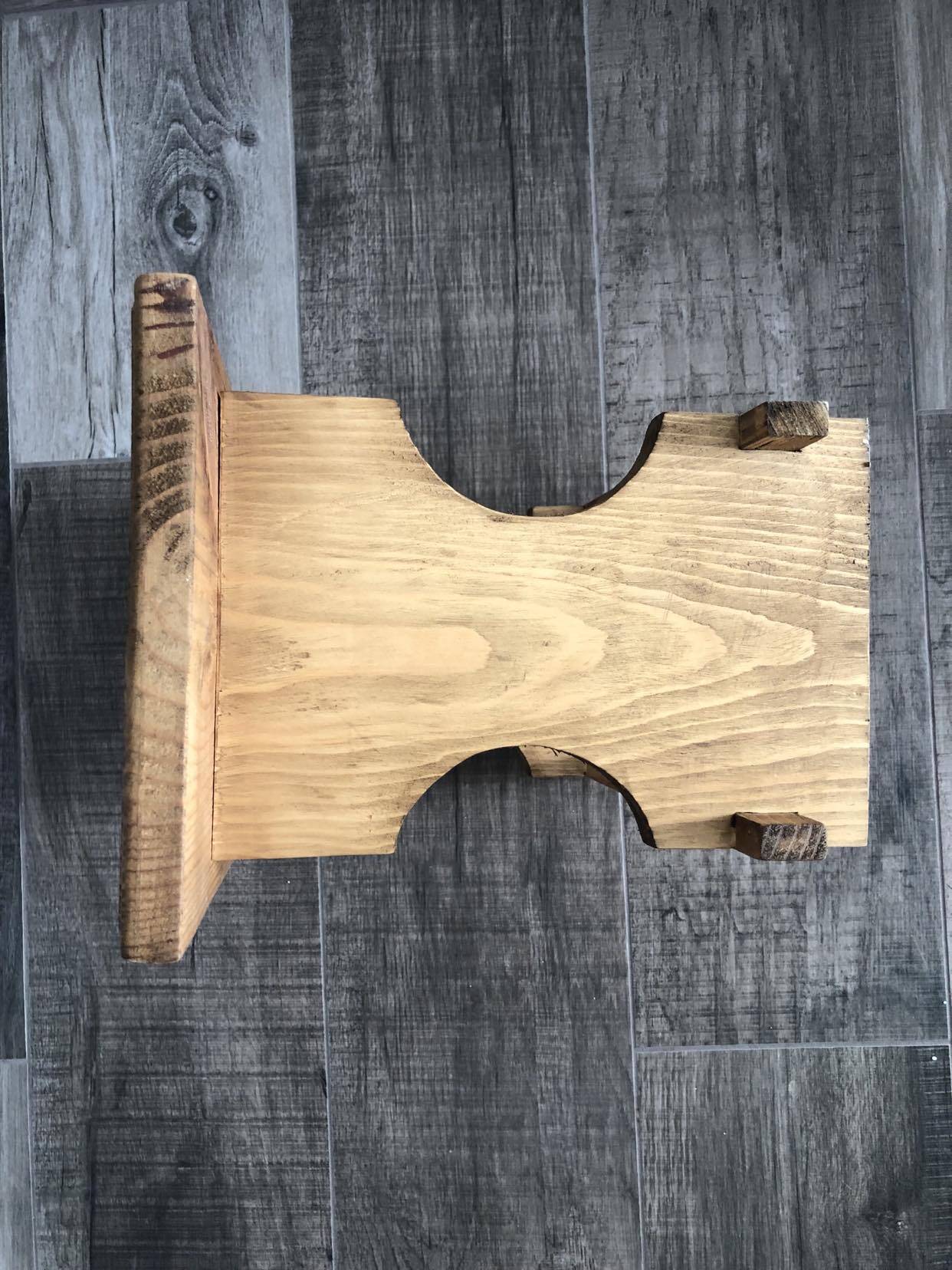 Low rectangular wooden stool