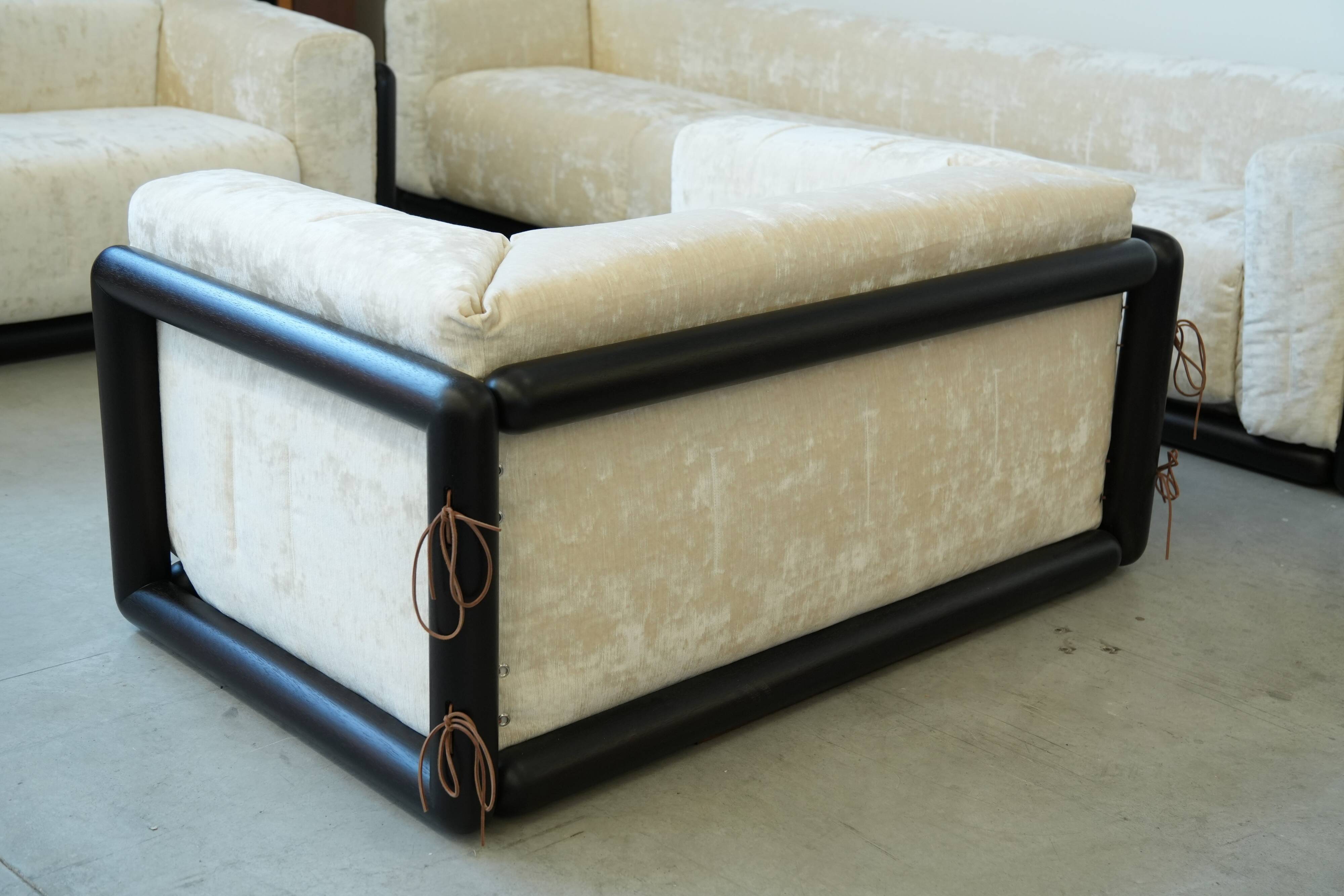 1973 “Cornaro” Sofa & Armchair Set by Carlo Scarpa for Simon