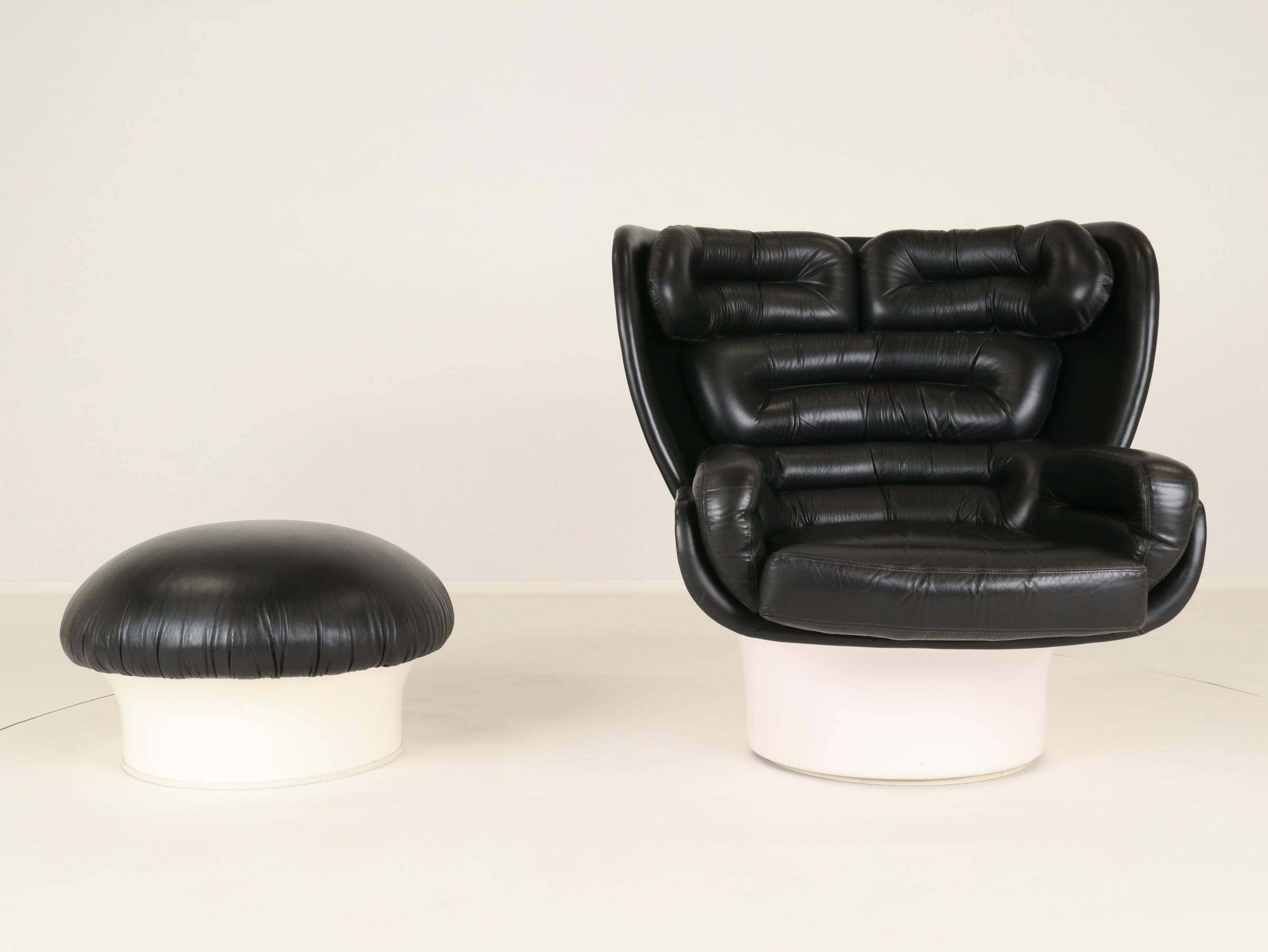 Elda Chair and Ottoman by Joe Colombo for Comfort, Italy, 1970s