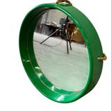 Miroir rond vert vintage de l'ère spatiale