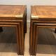Pair of wooden and brass sofa ends