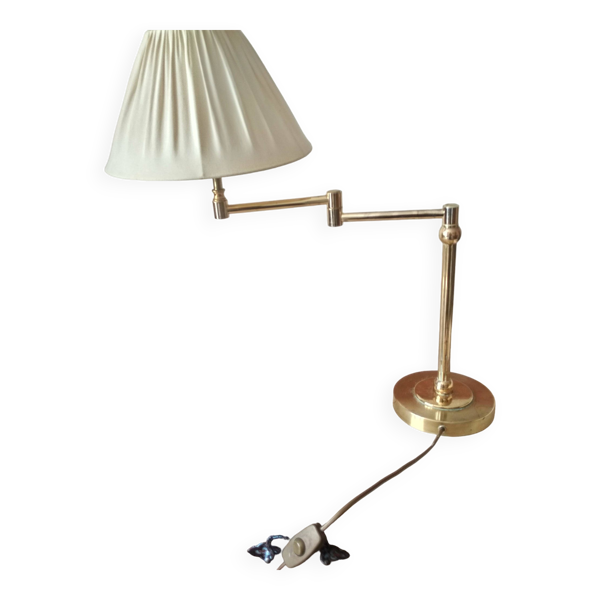 Grande lampe en laiton doré avec un bras mobile - lampe de bureau réglable