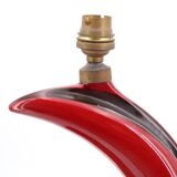 Lampe arquée noire et bordeaux en céramique, années 50