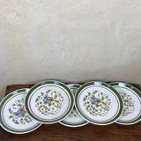Set of 5 floral ceramic plates by Gualdi Tadino 60s