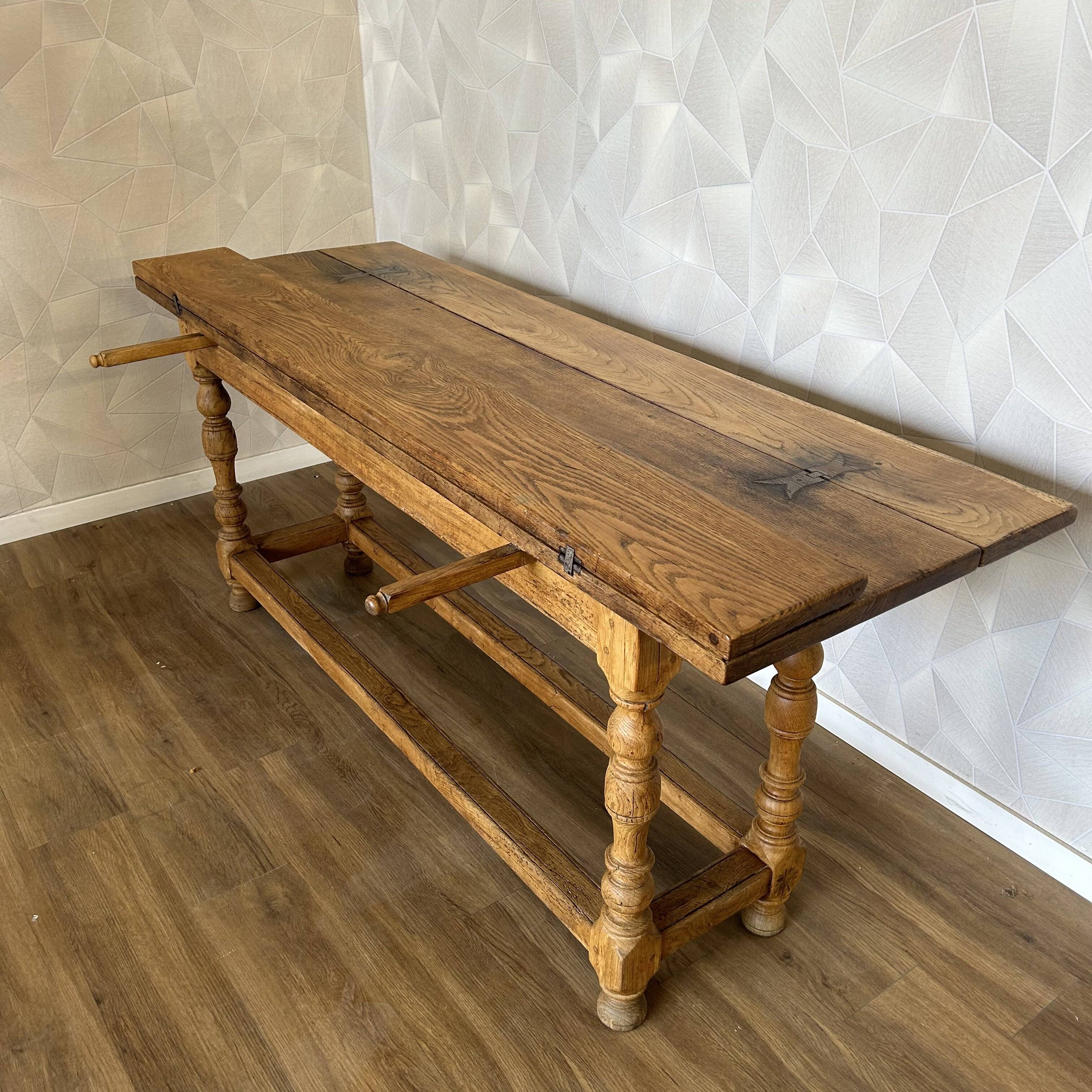 Solid Oak Folding Farmhouse Table