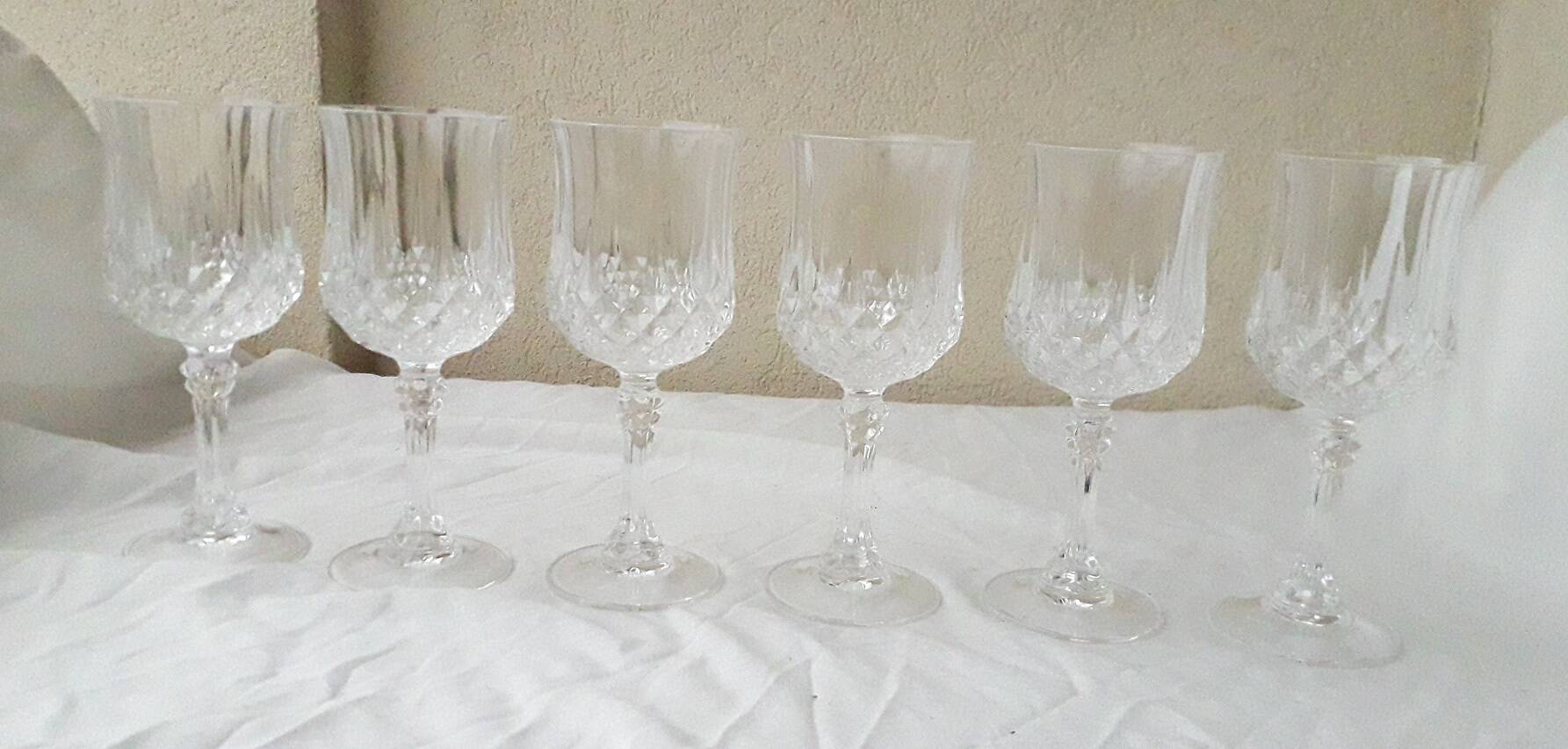 6 verres à pied cristal