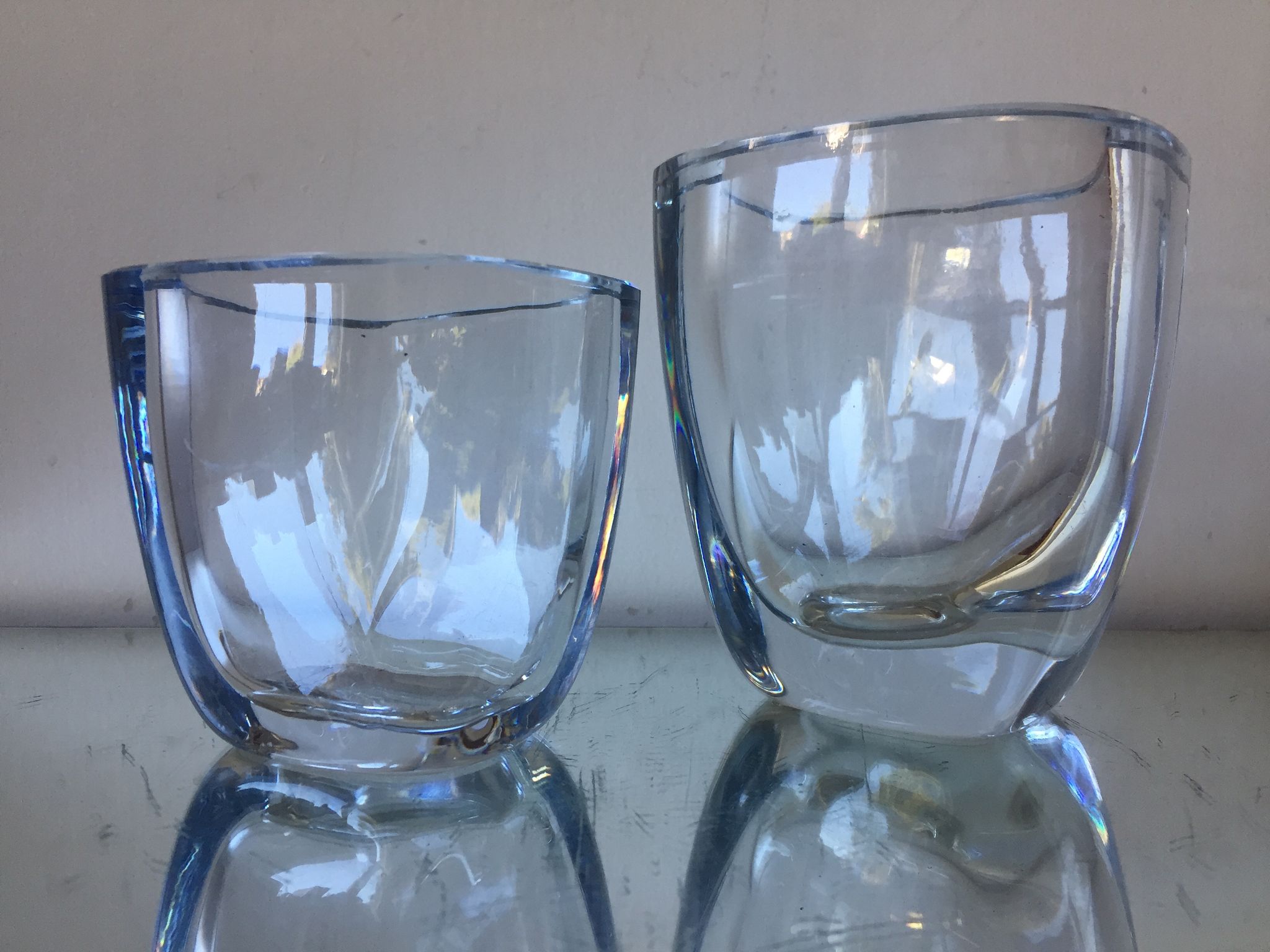 Pair of Strombergshyttan crystal  ases