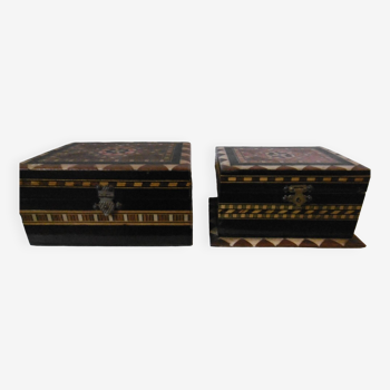 Bone wood marquetry boxes
