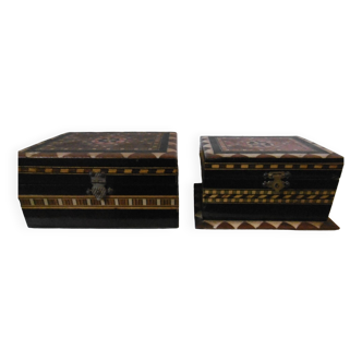 Bone wood marquetry boxes