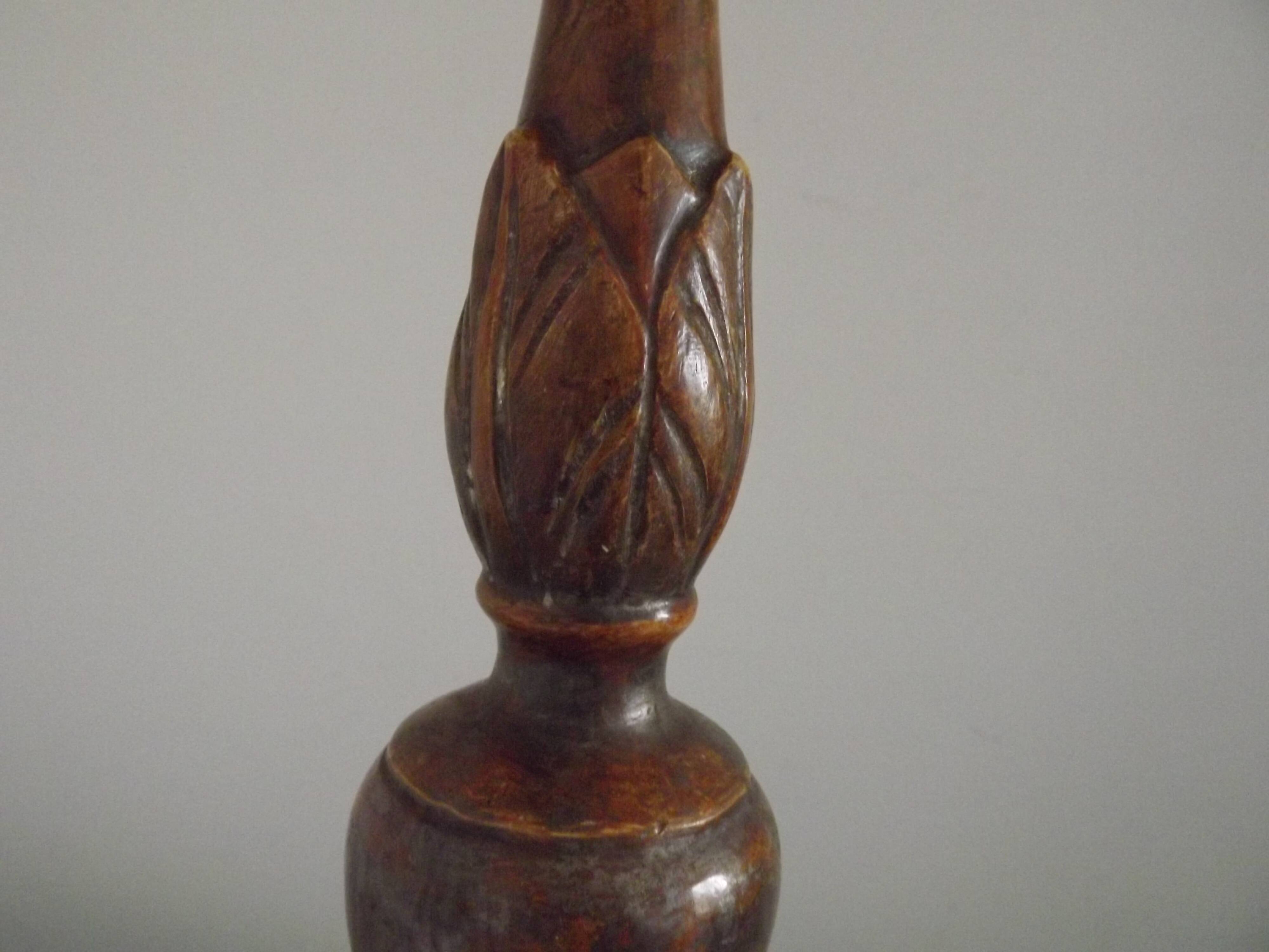 Antique 18th Century Church Altar Candlestick Converted to Table Lamp